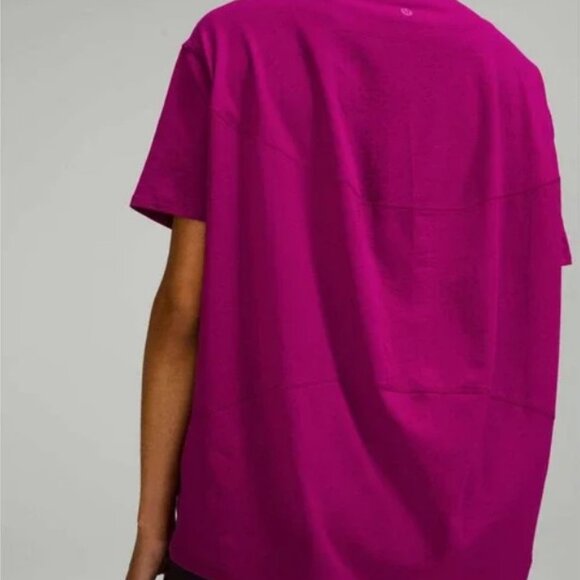 Lululemon Back in Action Short Sleeve Shirt Magenta Purple Size 12 - Picture 5 of 7